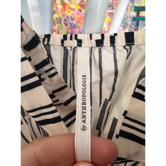 Anthropologie Somerset Black and White Tiered Maxi Halter Sundress Size XS - Picture 6 of 11